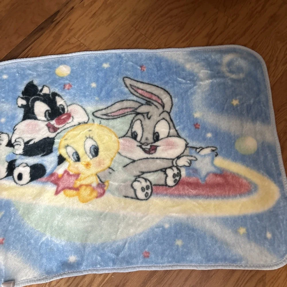 Vintage Looney Tunes Blanket Bugs Bunny Tweety Bird‎ And Sylvester 28 X 46